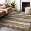 Piper Looms Mayfield Stripes AMF766 Taupe Machine Washable Area Rug Lifestyle Image Feature