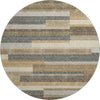 Piper Looms Mayfield Stripes AMF766 Taupe Machine Washable Area Rug Round Main Image