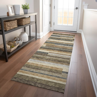 Piper Looms Mayfield Stripes AMF766 Taupe Machine Washable Area Rug Runner Lifestyle Image Feature