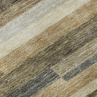 Piper Looms Mayfield Stripes AMF766 Taupe Machine Washable Area Rug Swatch Image