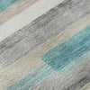 Piper Looms Mayfield Stripes AMF766 Teal Machine Washable Area Rug Swatch Image