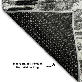 Piper Looms Mayfield Diamond AMF767 Black Machine Washable Area Rug Backing Image