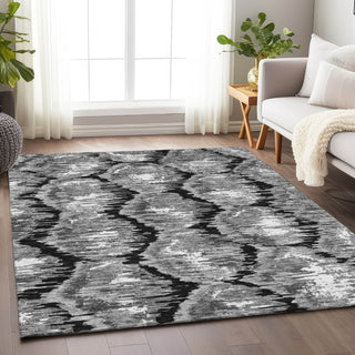 Piper Looms Mayfield Diamond AMF767 Black Machine Washable Area Rug Lifestyle Image Feature