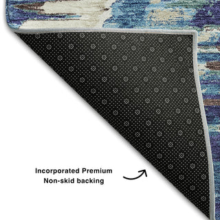Piper Looms Mayfield Diamond AMF767 Blue Machine Washable Area Rug Backing Image