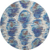 Piper Looms Mayfield Diamond AMF767 Blue Machine Washable Area Rug Round Main Image