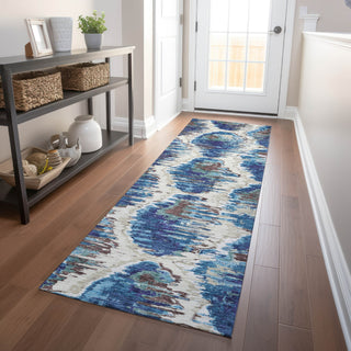 Piper Looms Mayfield Diamond AMF767 Blue Machine Washable Area Rug Runner Lifestyle Image Feature