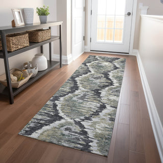 Piper Looms Mayfield Diamond AMF767 Charcoal Machine Washable Area Rug Runner Lifestyle Image Feature