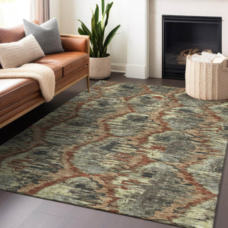 Piper Looms Mayfield Diamond AMF767 Copper Machine Washable Area Rug Lifestyle Image Feature