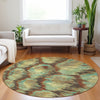 Piper Looms Mayfield Diamond AMF767 Fudge Machine Washable Area Rug Round Lifestyle Image Feature