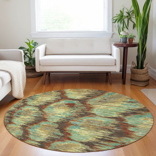 Piper Looms Mayfield Diamond AMF767 Fudge Machine Washable Area Rug Round Lifestyle Image Feature