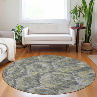 Piper Looms Mayfield Diamond AMF767 Gray Machine Washable Area Rug Round Lifestyle Image Feature