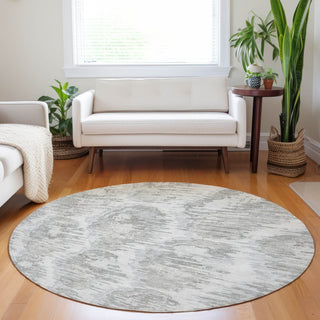 Piper Looms Mayfield Diamond AMF767 Ivory Machine Washable Area Rug Round Lifestyle Image Feature
