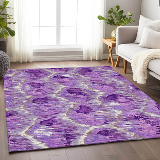 Piper Looms Mayfield Diamond AMF767 Lavender Machine Washable Area Rug Lifestyle Image Feature
