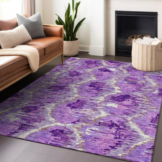 Piper Looms Mayfield Diamond AMF767 Lavender Machine Washable Area Rug Lifestyle Image Feature