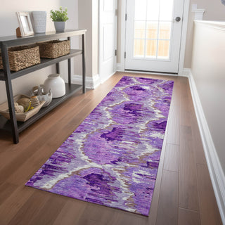 Piper Looms Mayfield Diamond AMF767 Lavender Machine Washable Area Rug Runner Lifestyle Image Feature