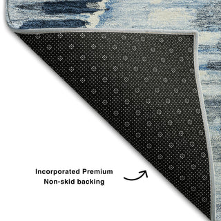 Piper Looms Mayfield Diamond AMF767 Navy Machine Washable Area Rug Backing Image
