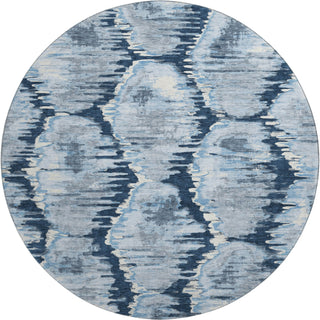 Piper Looms Mayfield Diamond AMF767 Navy Machine Washable Area Rug Round Main Image