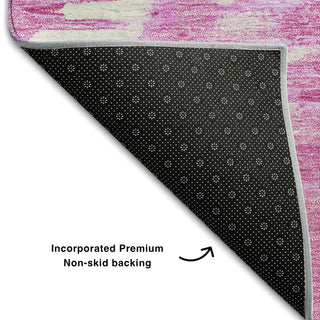 Piper Looms Mayfield Diamond AMF767 Pink Machine Washable Area Rug Backing Image