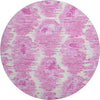 Piper Looms Mayfield Diamond AMF767 Pink Machine Washable Area Rug Round Main Image