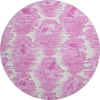 Piper Looms Mayfield Diamond AMF767 Pink Machine Washable Area Rug Round Main Image