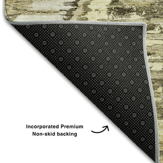 Piper Looms Mayfield Diamond AMF767 Taupe Machine Washable Area Rug Backing Image