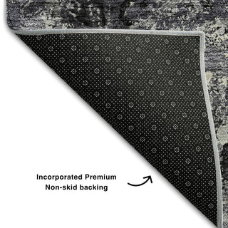 Piper Looms Mayfield Diamond AMF768 Black Machine Washable Area Rug Backing Image