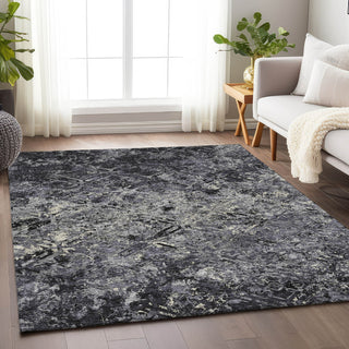 Piper Looms Mayfield Diamond AMF768 Black Machine Washable Area Rug Lifestyle Image Feature