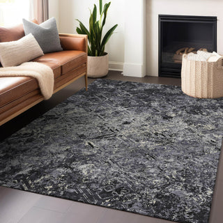 Piper Looms Mayfield Diamond AMF768 Black Machine Washable Area Rug Lifestyle Image Feature