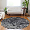 Piper Looms Mayfield Diamond AMF768 Black Machine Washable Area Rug Round Lifestyle Image Feature