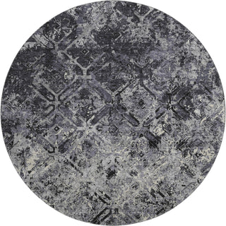 Piper Looms Mayfield Diamond AMF768 Black Machine Washable Area Rug Round Main Image