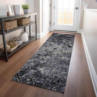 Piper Looms Mayfield Diamond AMF768 Black Machine Washable Area Rug Runner Lifestyle Image Feature