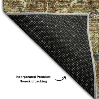 Piper Looms Mayfield Diamond AMF768 Brown Machine Washable Area Rug Backing Image