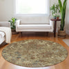 Piper Looms Mayfield Diamond AMF768 Brown Machine Washable Area Rug Round Lifestyle Image Feature
