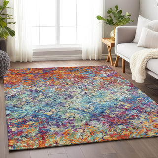 Piper Looms Mayfield Diamond AMF768 Copper Machine Washable Area Rug Lifestyle Image Feature
