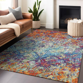 Piper Looms Mayfield Diamond AMF768 Copper Machine Washable Area Rug Lifestyle Image Feature