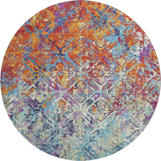 Piper Looms Mayfield Diamond AMF768 Copper Machine Washable Area Rug Round Main Image