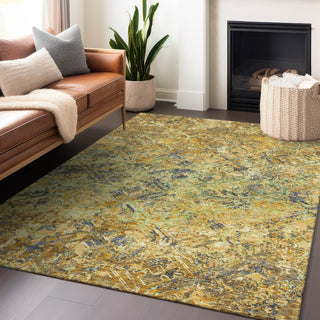 Piper Looms Mayfield Diamond AMF768 Gold Machine Washable Area Rug Lifestyle Image Feature