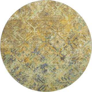 Piper Looms Mayfield Diamond AMF768 Gold Machine Washable Area Rug Round Main Image