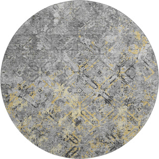 Piper Looms Mayfield Diamond AMF768 Gray Machine Washable Area Rug Round Main Image