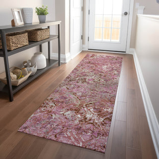 Piper Looms Mayfield Diamond AMF768 Pink Machine Washable Area Rug Runner Lifestyle Image Feature