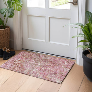 Piper Looms Mayfield Diamond AMF768 Pink Machine Washable Area Rug Scatter Lifestyle Image Feature
