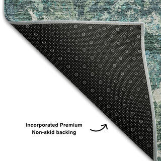 Piper Looms Mayfield Diamond AMF768 Sage Machine Washable Area Rug Backing Image