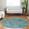 Piper Looms Mayfield Diamond AMF768 Sage Machine Washable Area Rug Round Lifestyle Image Feature