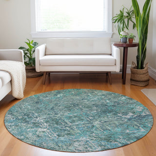 Piper Looms Mayfield Diamond AMF768 Sage Machine Washable Area Rug Round Lifestyle Image Feature