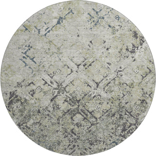 Piper Looms Mayfield Diamond AMF768 Silver Machine Washable Area Rug Round Main Image