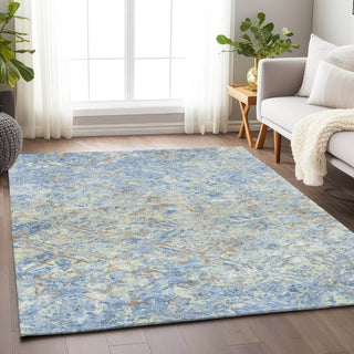 Piper Looms Mayfield Diamond AMF768 Sky Machine Washable Area Rug Lifestyle Image Feature