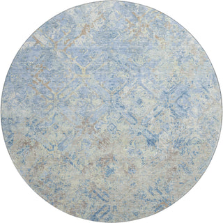 Piper Looms Mayfield Diamond AMF768 Sky Machine Washable Area Rug Round Main Image