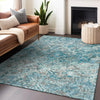 Piper Looms Mayfield Diamond AMF768 Teal Machine Washable Area Rug Lifestyle Image Feature