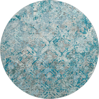 Piper Looms Mayfield Diamond AMF768 Teal Machine Washable Area Rug Round Main Image