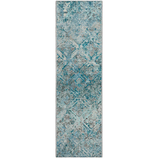 Piper Looms Mayfield Diamond AMF768 Teal Machine Washable Area Rug Runner Main Image